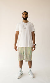 Slime Green Linen Shorts