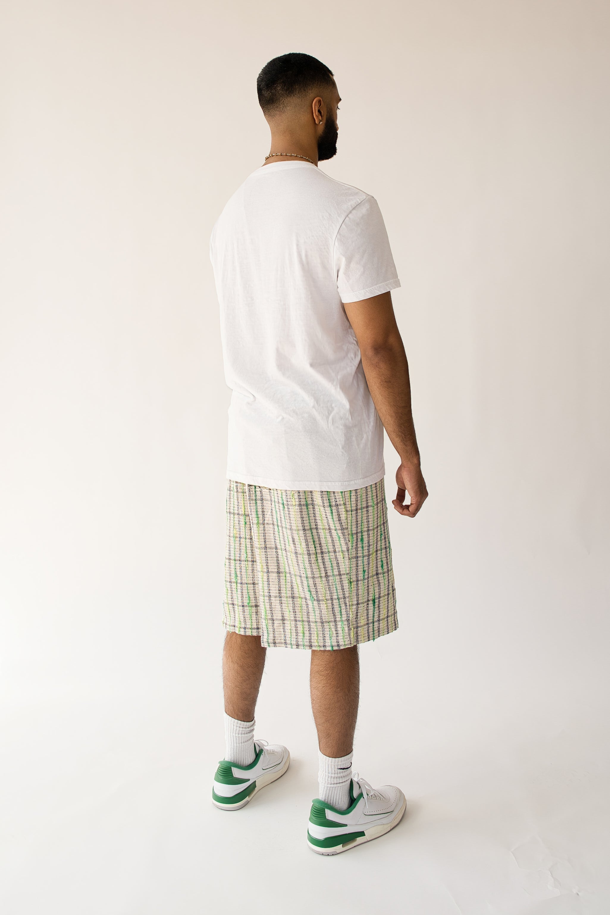 Slime Green Linen Shorts