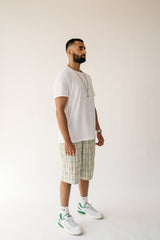 Slime Green Linen Shorts