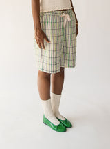 Slime Green Linen Shorts