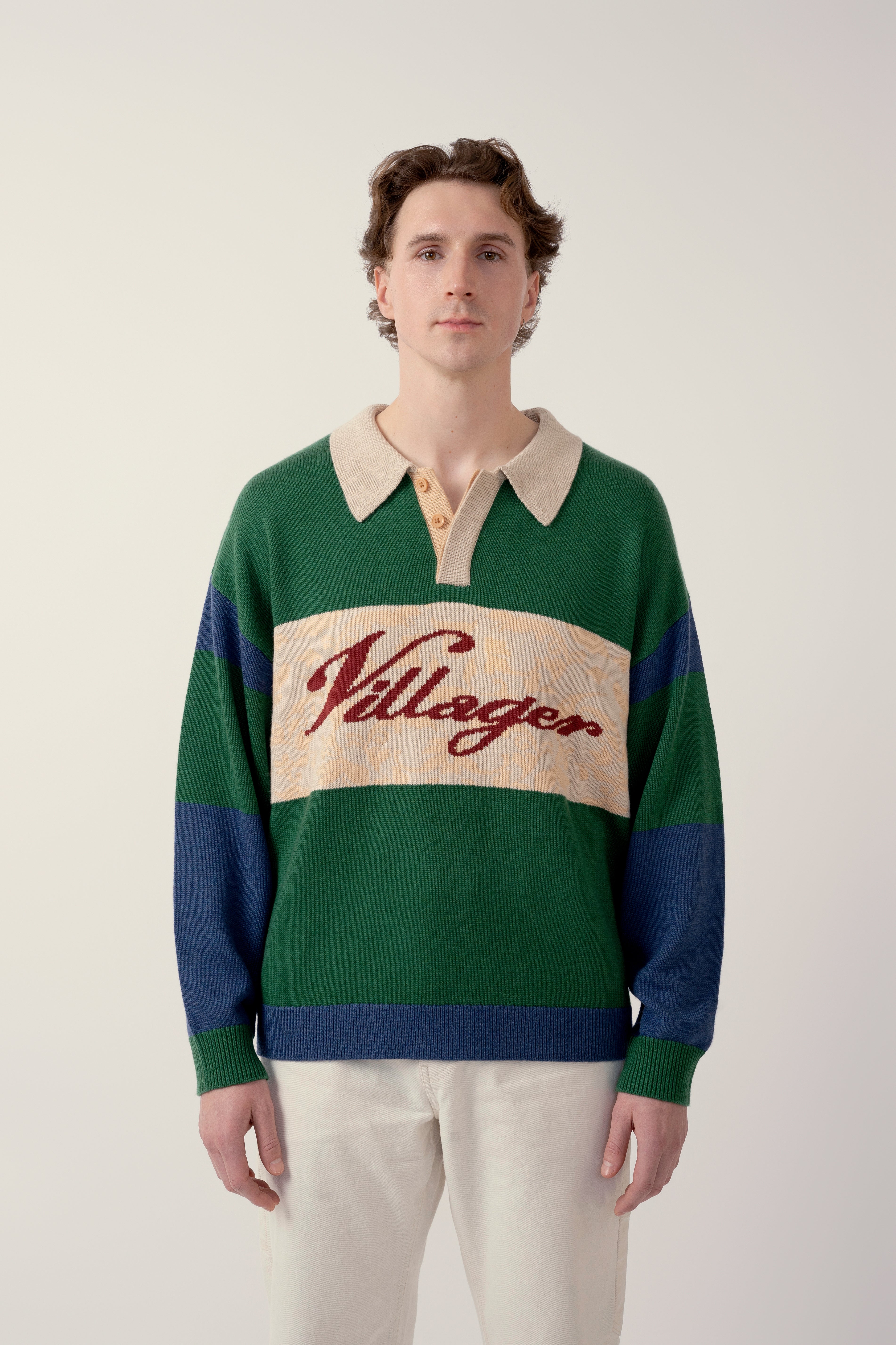 6（ロク）の「＜6(ROKU)＞SHEER JAQUARED RUGBY SHIRT KNIT