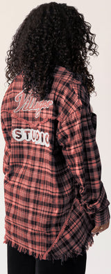 Raw Hem Flannel Shirt