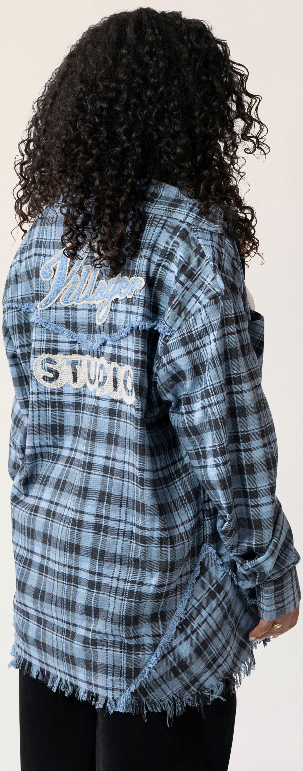 Raw Hem Flannel Shirt