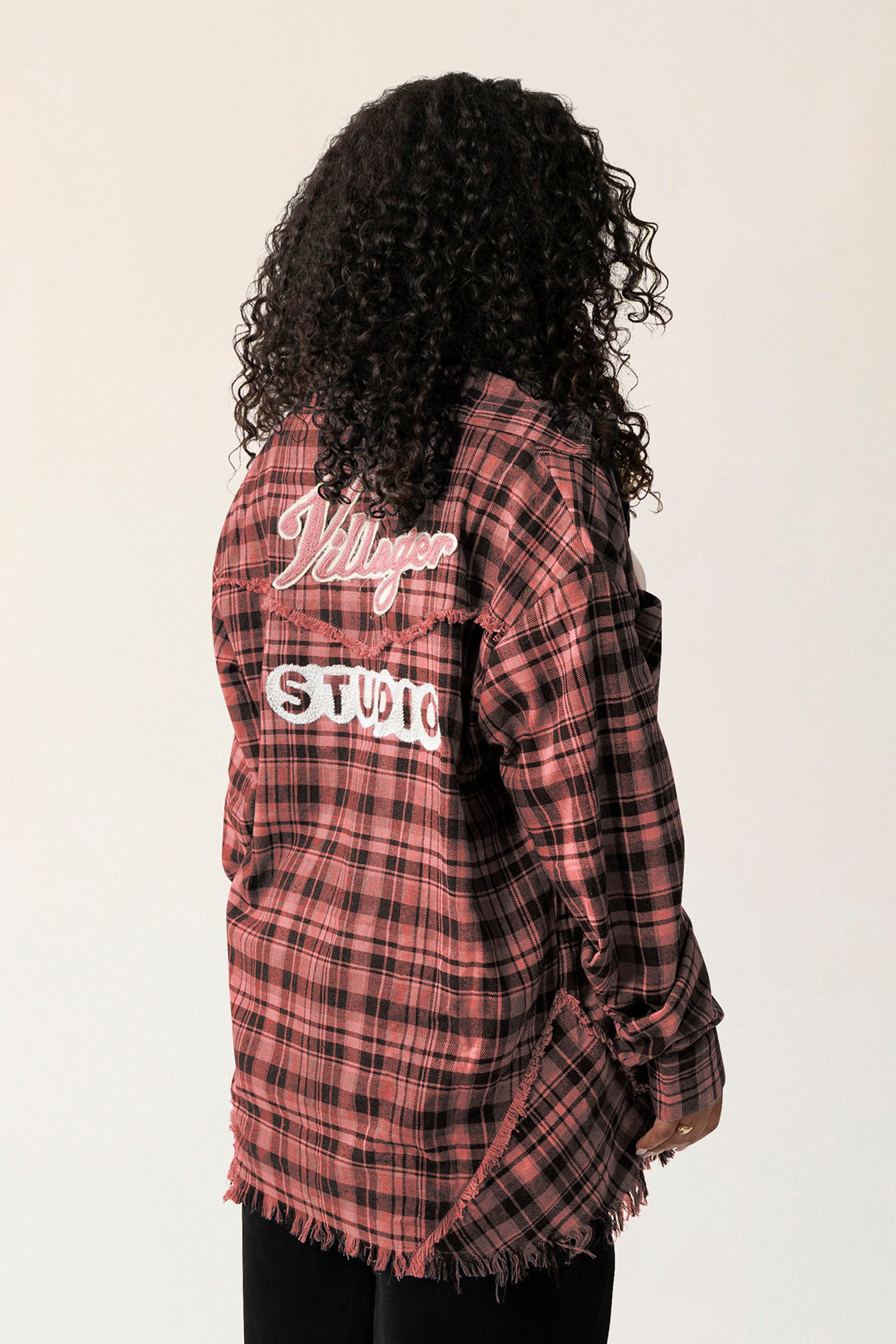 Raw Hem Flannel Shirt