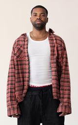 Raw Hem Flannel Shirt