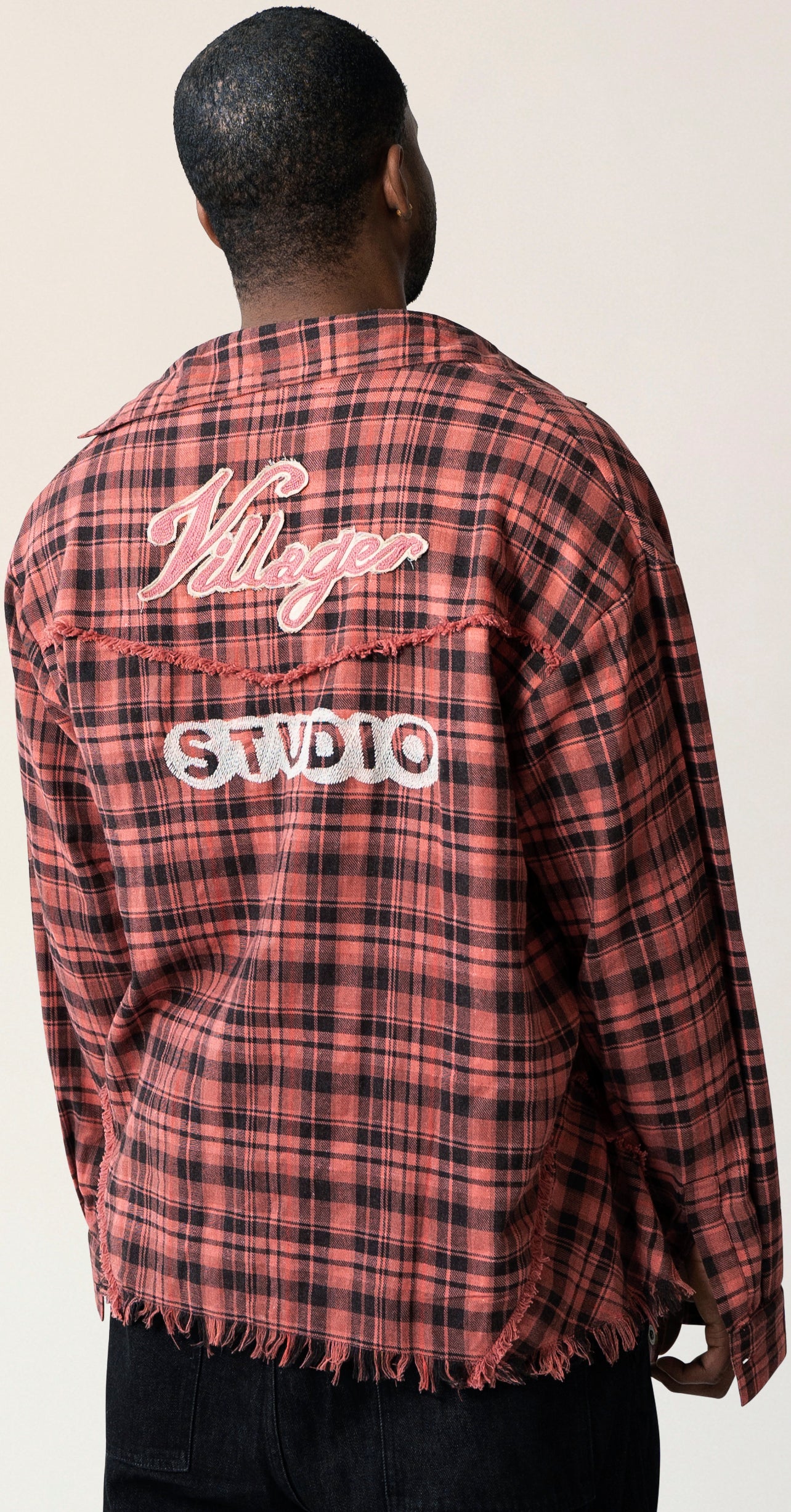 Raw Hem Flannel Shirt