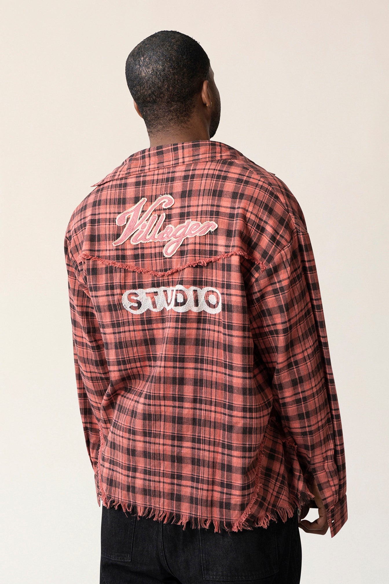 Raw Hem Flannel Shirt