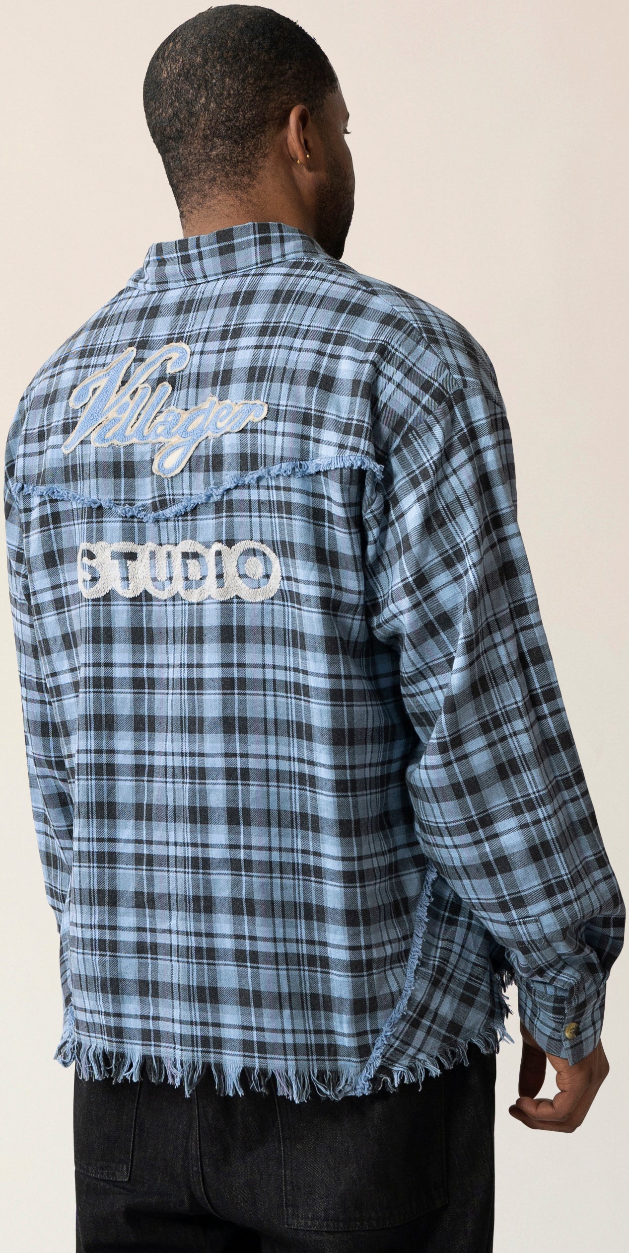 Raw Hem Flannel Shirt