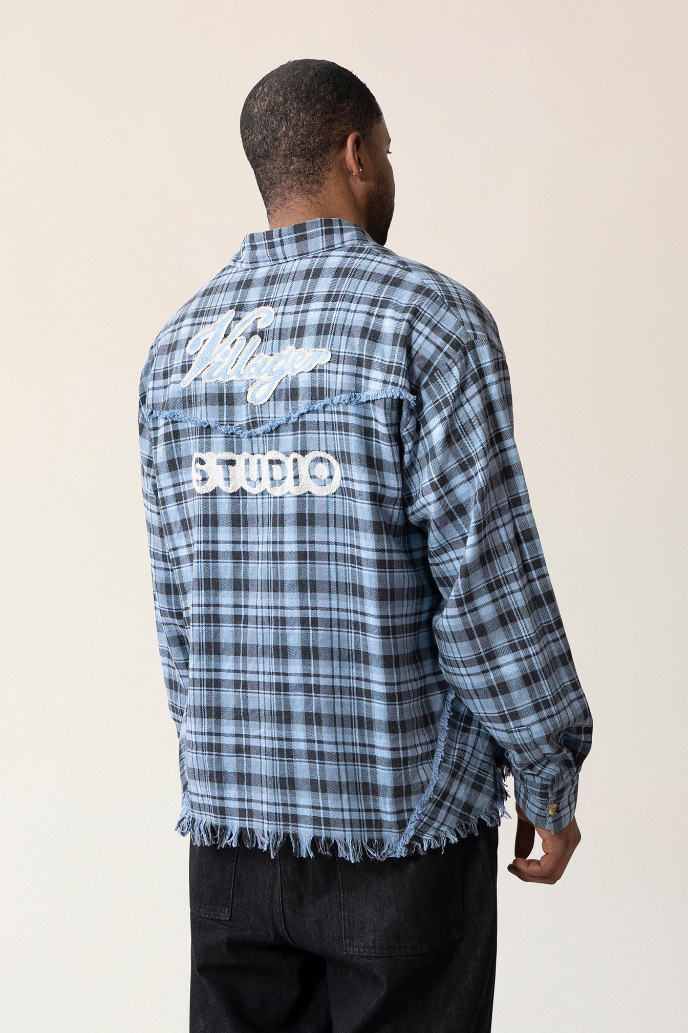 Raw Hem Flannel Shirt
