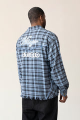 Raw Hem Flannel Shirt