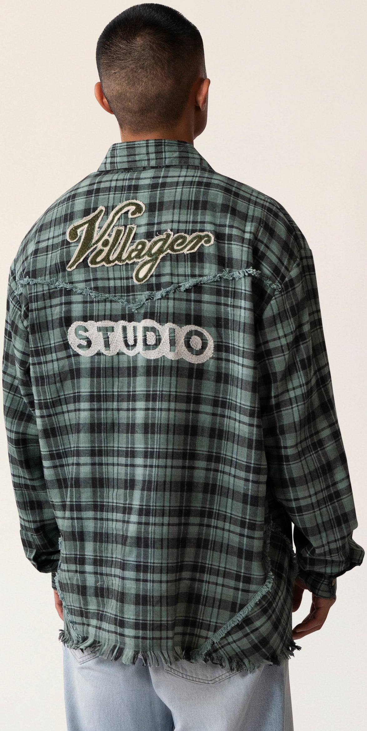 Raw Hem Flannel Shirt