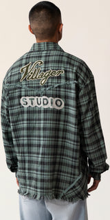 Raw Hem Flannel Shirt