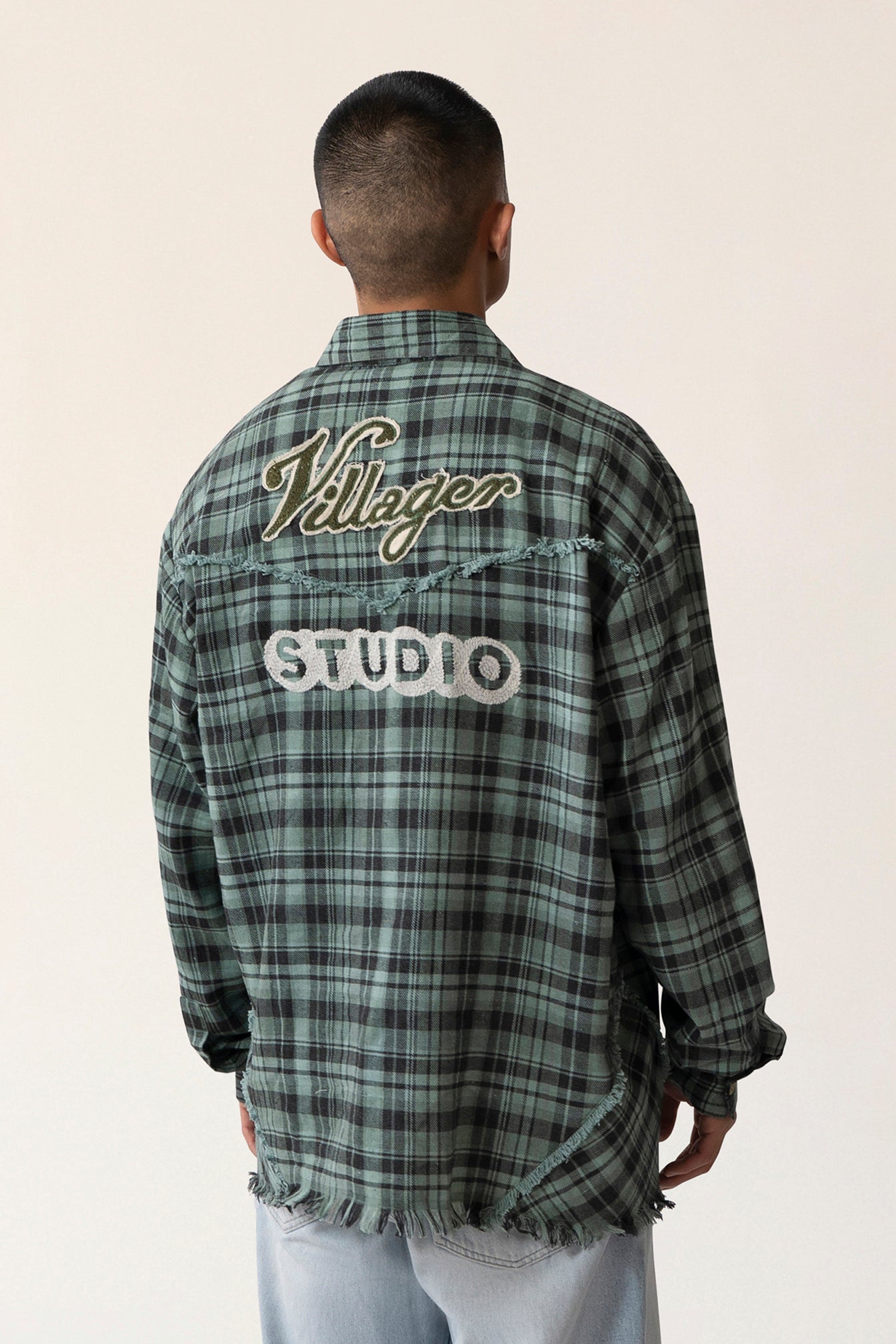 Raw Hem Flannel Shirt