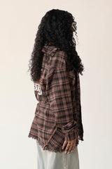 Raw Hem Flannel Shirt