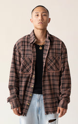 Raw Hem Flannel Shirt