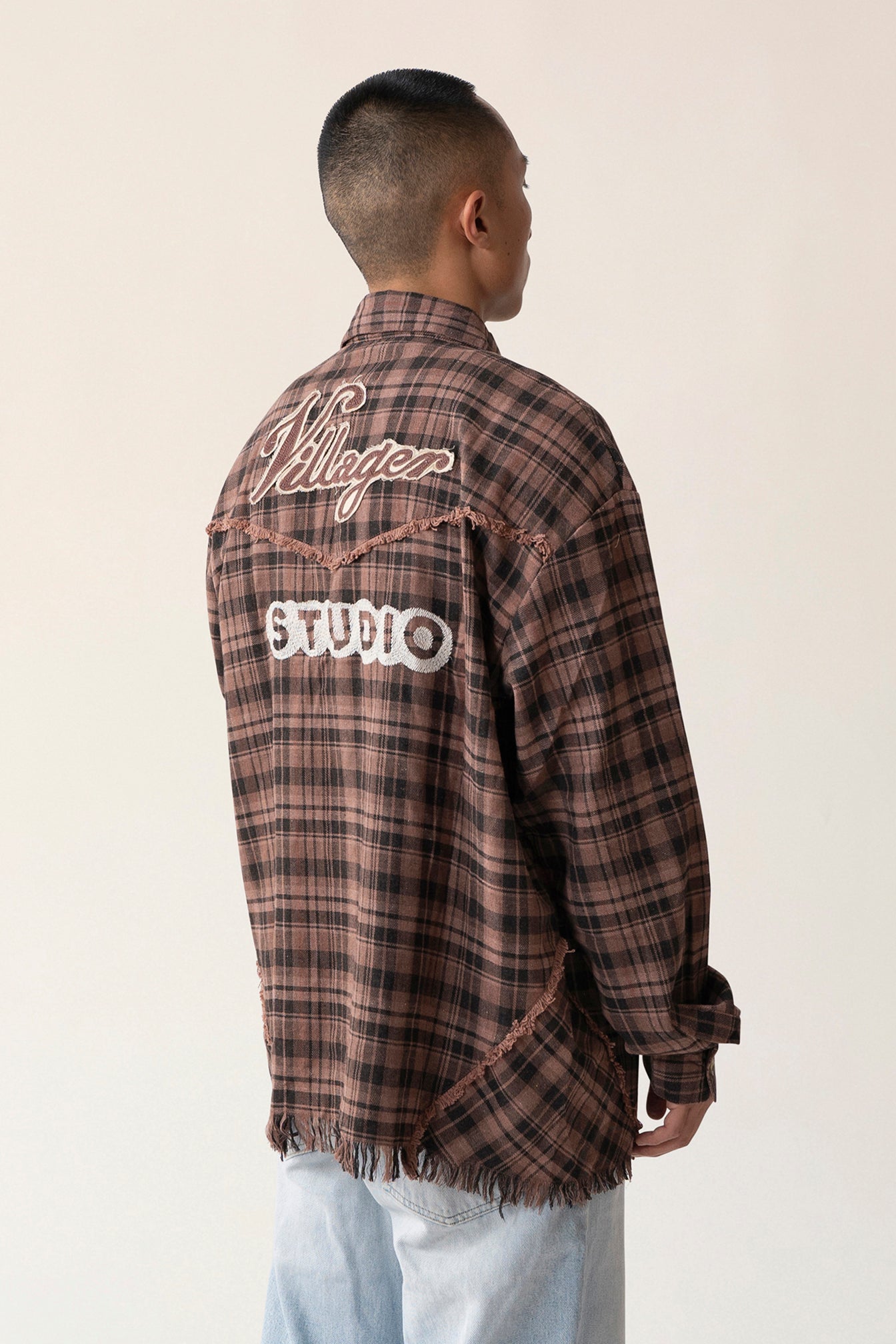 Raw Hem Flannel Shirt