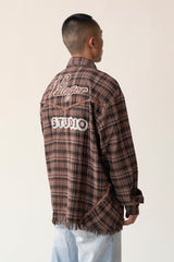 Raw Hem Flannel Shirt