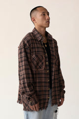 Raw Hem Flannel Shirt