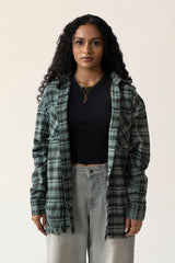 Raw Hem Flannel Shirt