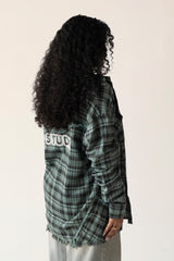 Raw Hem Flannel Shirt