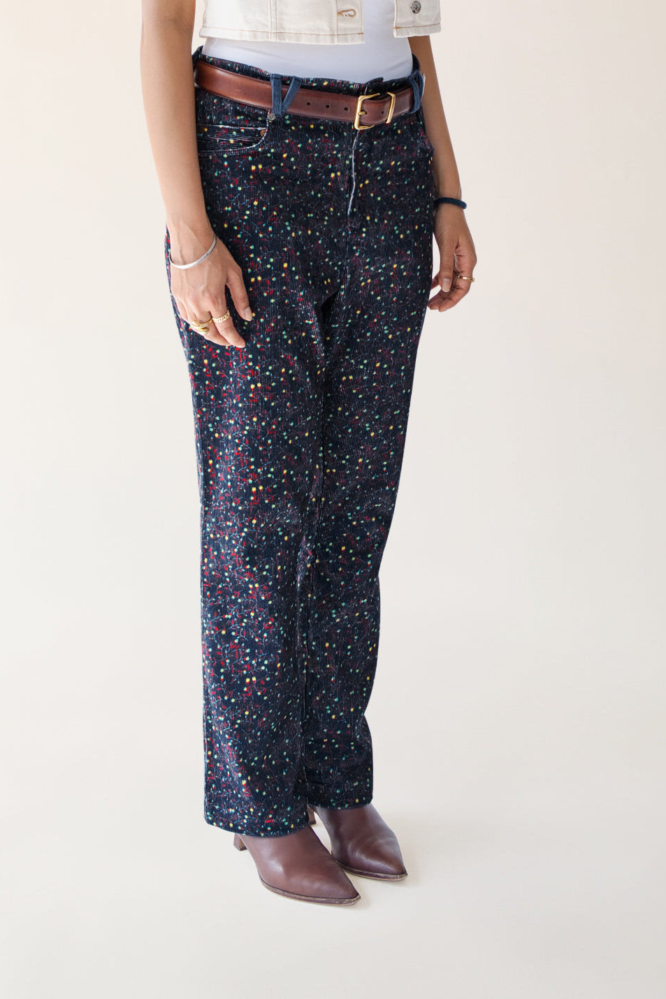 Floral Corduroy 5-Pocket Pants