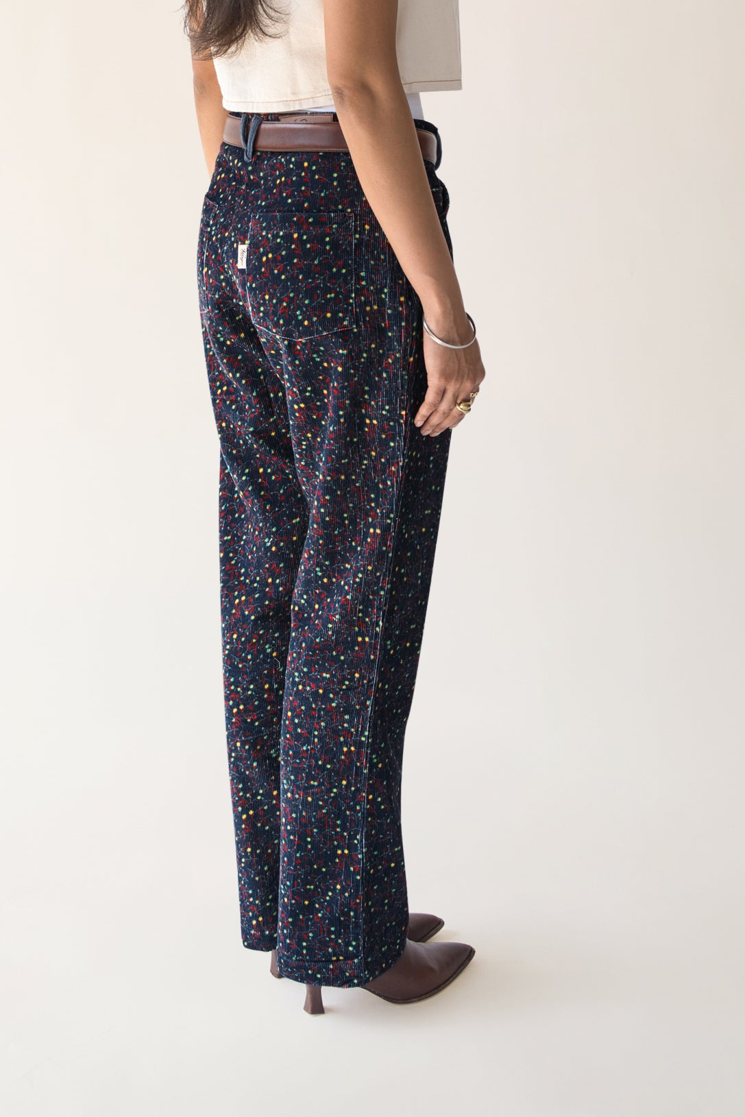 Floral Corduroy 5-Pocket Pants