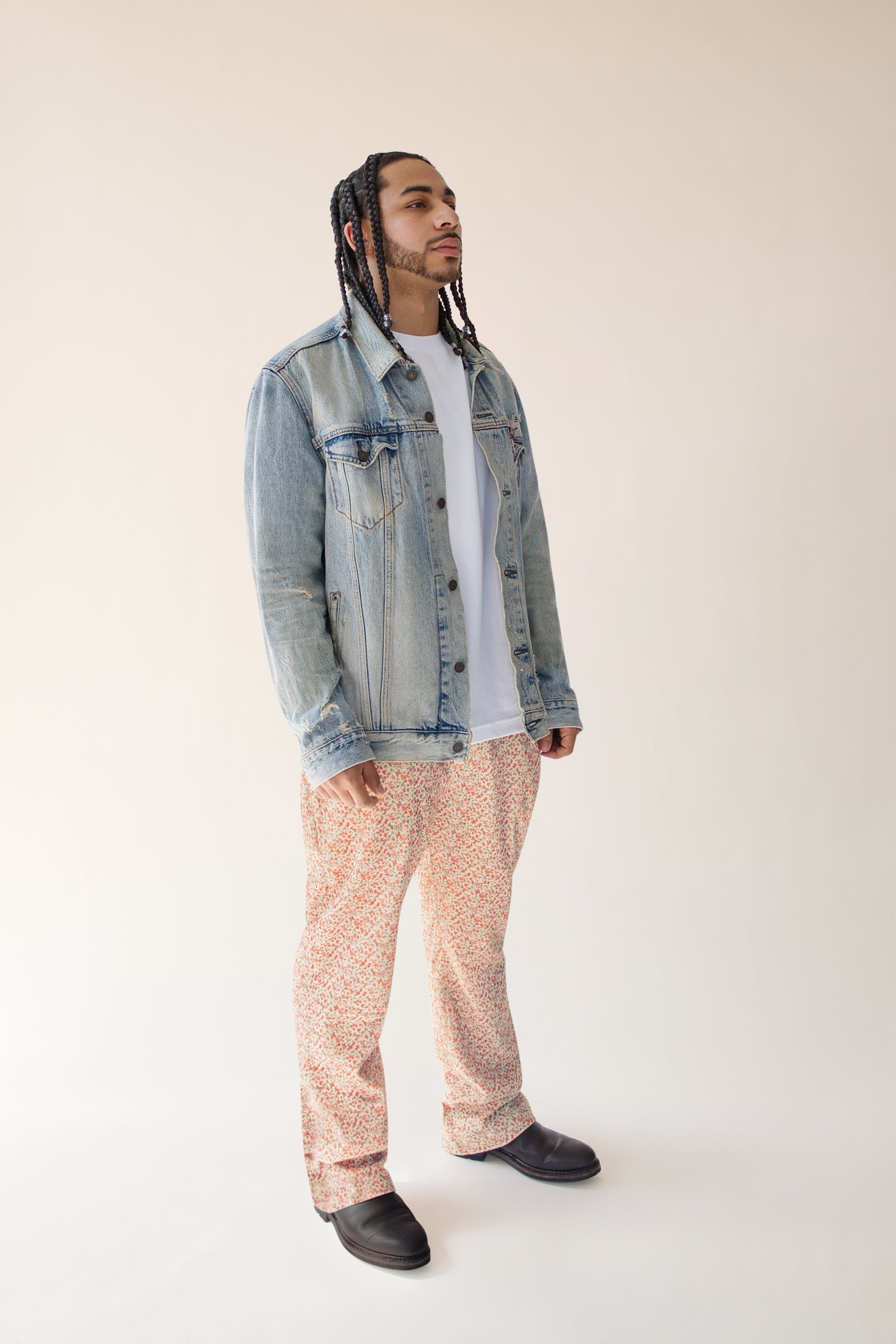 Floral Corduroy 5-Pocket Pants